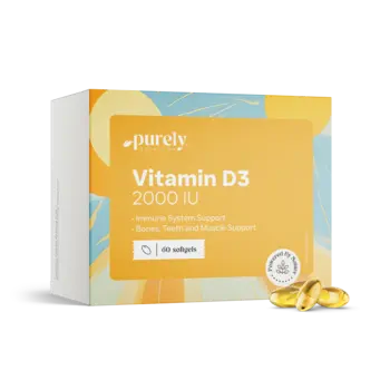 Vitamina D3 2000 UI, 60 cápsulas blandas