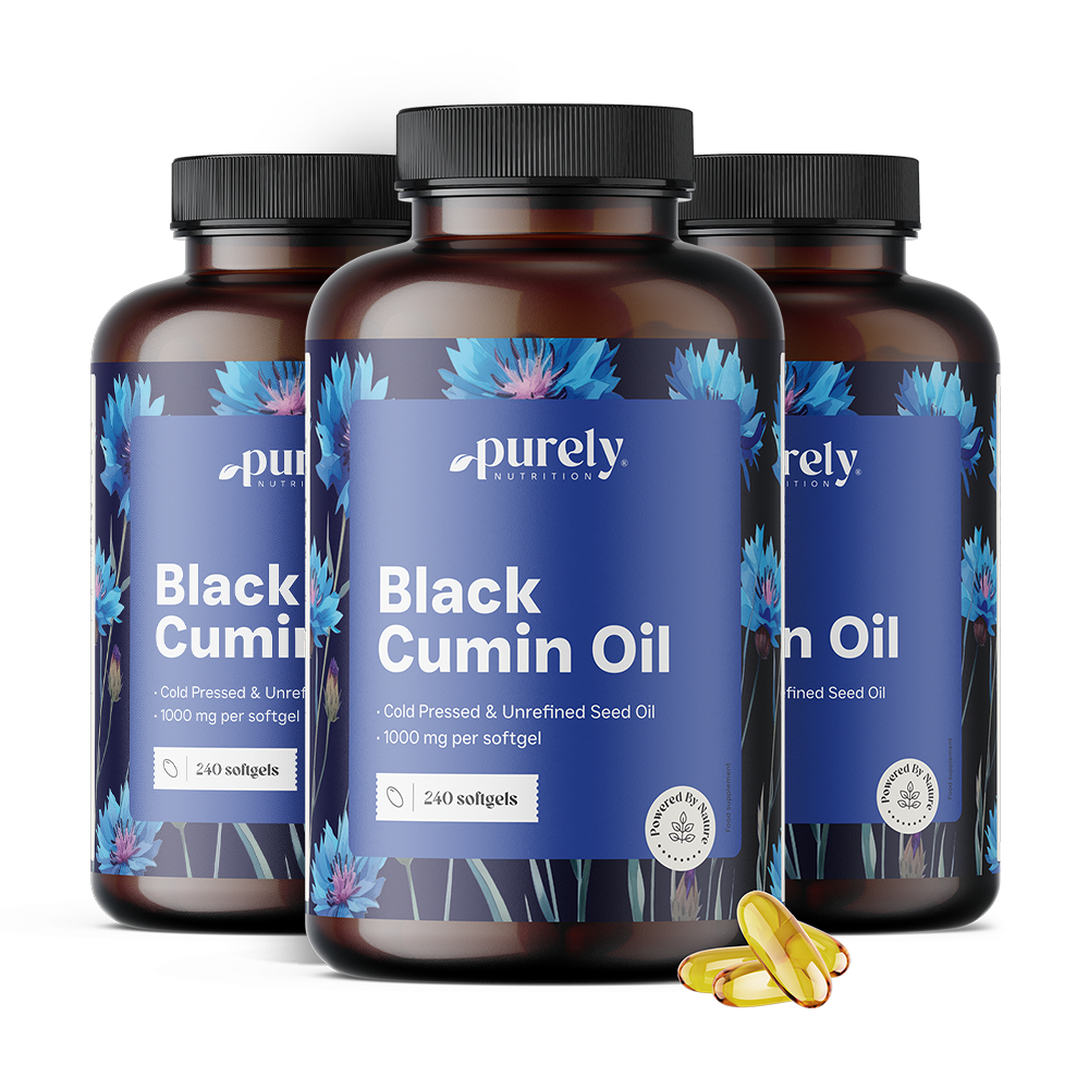 3x Aceite de comino negro 1000 mg, en total 720 cápsulas blandas