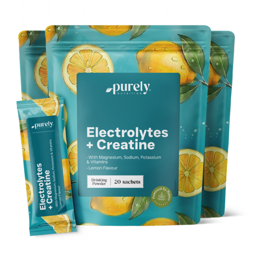 3x Electrolitos con creatina – limón, en total 60 sobres